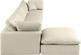 Comfy Modular Sectional Sofa - Luxurious Vegan Leather Design with Overstuffed Cushions for Comfort