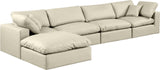 Comfy Modular Sectional Sofa - Luxurious Vegan Leather Design with Overstuffed Cushions for Comfort