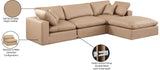 Comfy Modular Sectional Sofa - Luxurious Vegan Leather, Overstuffed Cushions for Ultimate Comfort