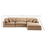 Comfy Modular Sectional Sofa - Luxurious Vegan Leather, Overstuffed Cushions for Ultimate Comfort