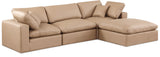 Comfy Modular Sectional Sofa - Luxurious Vegan Leather, Overstuffed Cushions for Ultimate Comfort
