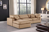 Comfy Modular Sectional Sofa - Luxurious Vegan Leather, Overstuffed Cushions for Ultimate Comfort