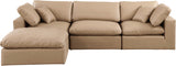 Comfy Modular Sectional Sofa - Luxurious Vegan Leather, Overstuffed Cushions for Ultimate Comfort