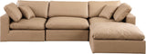 Comfy Modular Sectional Sofa - Luxurious Vegan Leather, Overstuffed Cushions for Ultimate Comfort