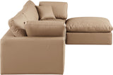 Comfy Modular Sectional Sofa - Luxurious Vegan Leather, Overstuffed Cushions for Ultimate Comfort