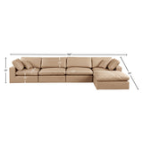 Comfy Modular Sectional Sofa - Luxurious Vegan Leather Design with Overstuffed Cushions for Comfort