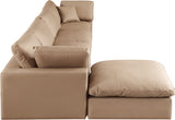 Comfy Modular Sectional Sofa - Luxurious Vegan Leather Design with Overstuffed Cushions for Comfort