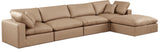 Comfy Modular Sectional Sofa - Luxurious Vegan Leather Design with Overstuffed Cushions for Comfort