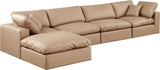 Comfy Modular Sectional Sofa - Luxurious Vegan Leather Design with Overstuffed Cushions for Comfort