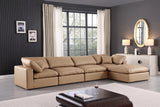 Comfy Modular Sectional Sofa - Luxurious Vegan Leather Design with Overstuffed Cushions for Comfort