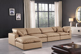 Comfy Modular Sectional Sofa - Luxurious Vegan Leather Design with Overstuffed Cushions for Comfort