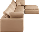 Comfy Modular Sectional Sofa - Luxurious Vegan Leather Design with Overstuffed Cushions for Comfort