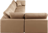 Comfy Modular Sectional Sofa in Vegan Leather - Stylish, Adaptable, and Overstuffed for Ultimate Comfort