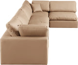 Comfy Modular Sectional Sofa in Vegan Leather - Stylish, Adaptable, and Overstuffed for Ultimate Comfort