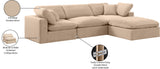 Comfy Modular Sectional Sofa - Luxurious Velvet, Overstuffed Cushions, Versatile Design for Comfort