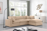 Comfy Modular Sectional Sofa - Luxurious Velvet, Overstuffed Cushions, Versatile Design for Comfort
