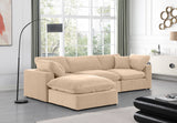 Comfy Modular Sectional Sofa - Luxurious Velvet, Overstuffed Cushions, Versatile Design for Comfort