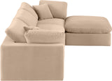 Comfy Modular Sectional Sofa - Luxurious Velvet, Overstuffed Cushions, Versatile Design for Comfort