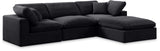 Comfy Modular Sectional Sofa - Luxurious Velvet, Overstuffed Cushions, Versatile Design for Comfort