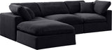Comfy Modular Sectional Sofa - Luxurious Velvet, Overstuffed Cushions, Versatile Design for Comfort