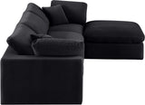 Comfy Modular Sectional Sofa - Luxurious Velvet, Overstuffed Cushions, Versatile Design for Comfort