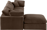 Comfy Modular Sectional Sofa - Luxurious Velvet, Overstuffed Cushions, Versatile Design for Comfort