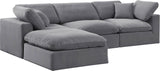 Comfy Modular Sectional Sofa - Luxurious Velvet, Overstuffed Cushions, Versatile Design for Comfort
