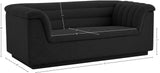 Cascade Loveseat - Modern Curved Arm Design with Deep Channel Tufting for Ultimate Comfort and Style
