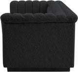 Cascade Boucle Fabric Sofa - Modern Elegance with Curved Arms and Deep Channel Tufting for Comfort