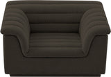 Cascade Chair - Modern Boucle Fabric Seating with Curved Arms and Deep Channel Tufting for Comfort