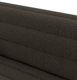 Cascade Boucle Fabric Sofa - Modern Elegance with Curved Arms and Deep Channel Tufting for Comfort