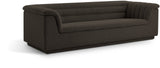 Cascade Boucle Fabric Sofa - Modern Elegance with Curved Arms and Deep Channel Tufting for Comfort