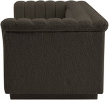 Cascade Boucle Fabric Sofa - Modern Elegance with Curved Arms and Deep Channel Tufting for Comfort