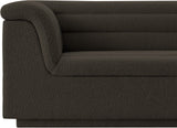 Cascade Boucle Fabric Sofa - Modern Elegance with Curved Arms and Deep Channel Tufting for Comfort