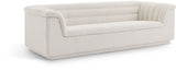 Cascade Boucle Fabric Sofa - Modern Elegance with Curved Arms and Deep Channel Tufting for Comfort