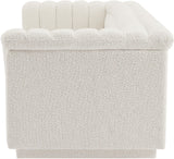 Cascade Boucle Fabric Sofa - Modern Elegance with Curved Arms and Deep Channel Tufting for Comfort