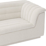 Cascade Boucle Fabric Sofa - Modern Elegance with Curved Arms and Deep Channel Tufting for Comfort