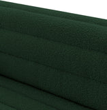 Cascade Chair - Modern Boucle Fabric Seating with Curved Arms and Deep Channel Tufting for Comfort