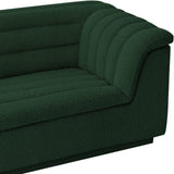 Cascade Loveseat - Modern Curved Arm Design with Deep Channel Tufting for Ultimate Comfort and Style