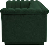Cascade Boucle Fabric Sofa - Modern Elegance with Curved Arms and Deep Channel Tufting for Comfort