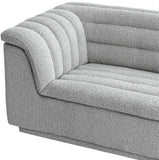 Cascade Chair - Modern Boucle Fabric Seating with Curved Arms and Deep Channel Tufting for Comfort