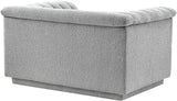 Cascade Chair - Modern Boucle Fabric Seating with Curved Arms and Deep Channel Tufting for Comfort