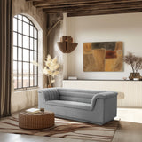 Cascade Loveseat - Modern Curved Arm Design with Deep Channel Tufting for Ultimate Comfort and Style