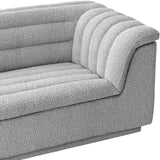 Cascade Boucle Fabric Sofa - Modern Elegance with Curved Arms and Deep Channel Tufting for Comfort
