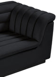 Cascade Chair - Modern Boucle Fabric Seating with Curved Arms and Deep Channel Tufting for Comfort