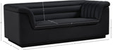 Cascade Loveseat - Modern Curved Arm Design with Deep Channel Tufting for Ultimate Comfort and Style