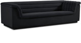 Cascade Boucle Fabric Sofa - Modern Elegance with Curved Arms and Deep Channel Tufting for Comfort