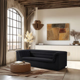 Cascade Boucle Fabric Sofa - Modern Elegance with Curved Arms and Deep Channel Tufting for Comfort