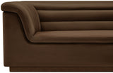 Cascade Boucle Fabric Sofa - Modern Elegance with Curved Arms and Deep Channel Tufting for Comfort
