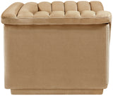 Cascade Chair - Modern Boucle Fabric Seating with Curved Arms and Deep Channel Tufting for Comfort